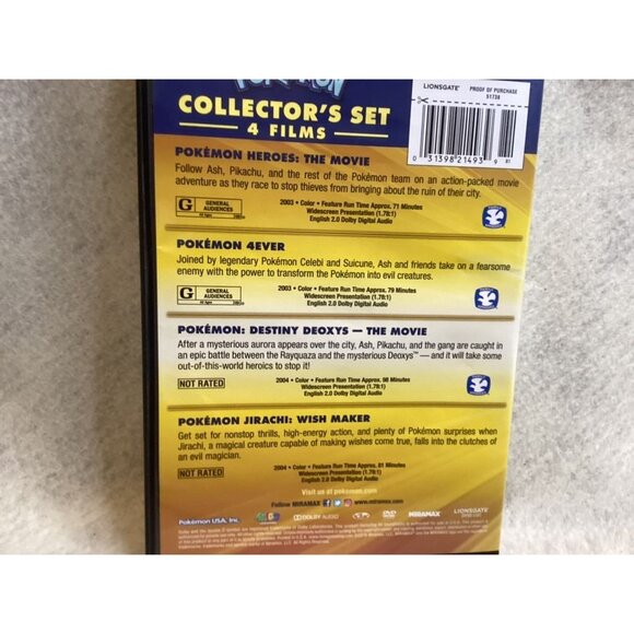 Pokémon Collectors Set 4 Films DVD - Picture 2 of 3